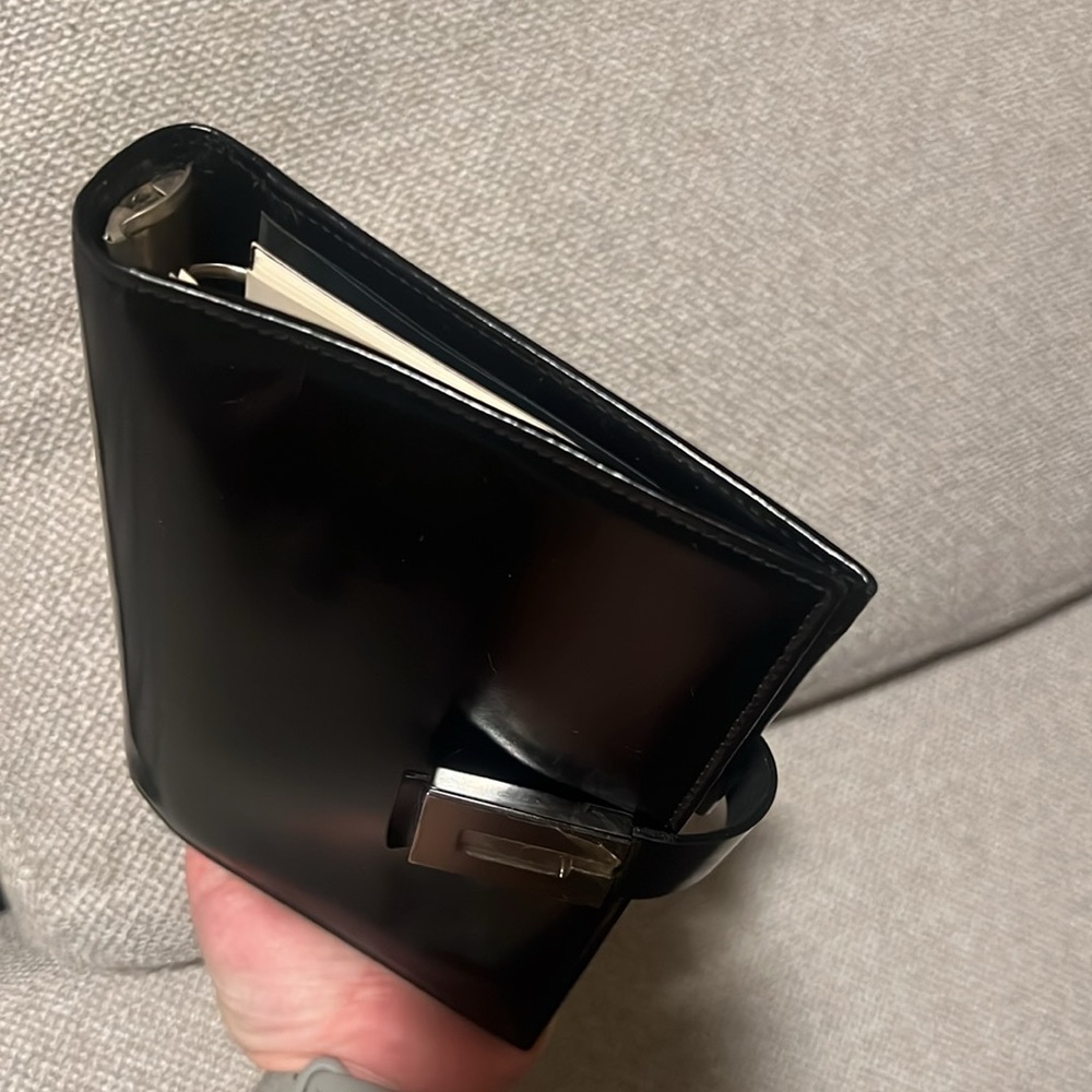 Gucci TOM FORD Black Patent Leather Agenda Notebook with Silver Hardware - Picture 5 of 14